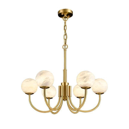 Sien Alabaster Modern Brass Chandelier