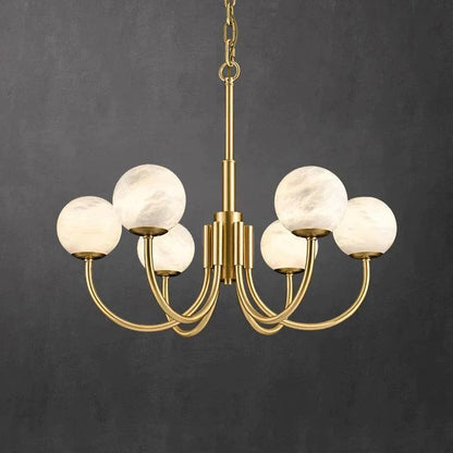 Sien Alabaster Modern Brass Chandelier