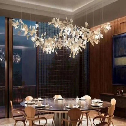 Glessy Ceramic Ginkgo Branch Chandelier 60", 71", 79", 99"