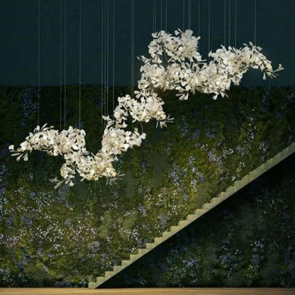 Glessy Ceramic Ginkgo Branch Chandelier 60", 71", 79", 99"