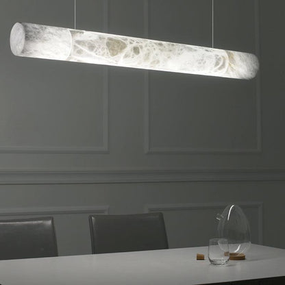 Cylindrical Alabaste Linear Chandelier