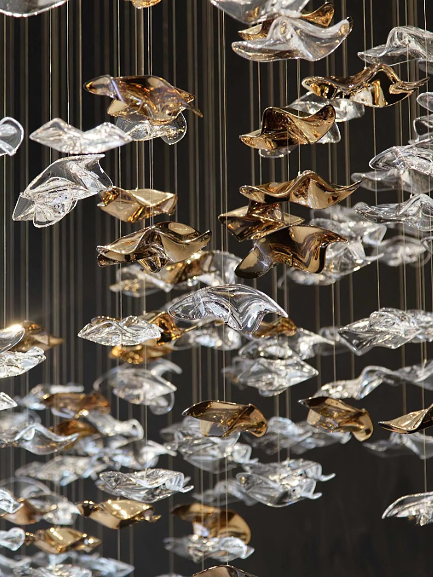 Sand sea Square Glass Spiral Chandelier