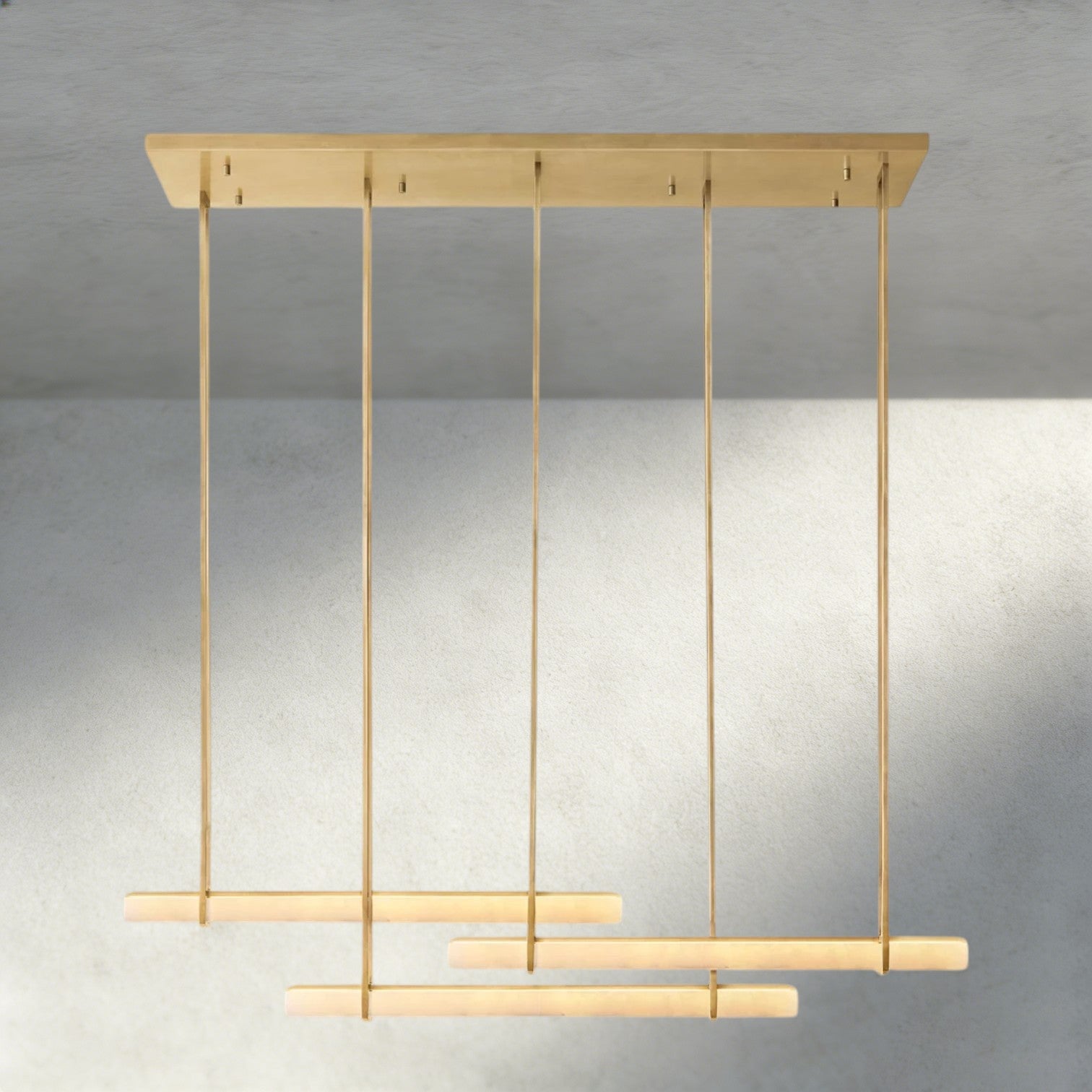 Audubon Alabaster Triple Bar Linear Chandelier