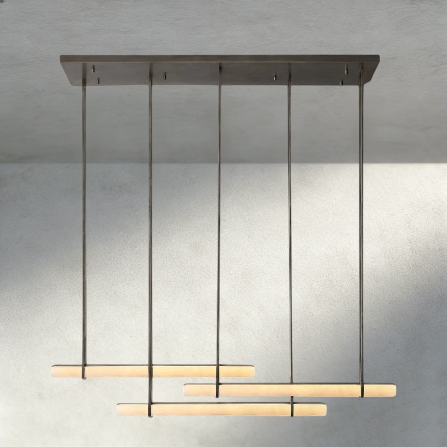 Audubon Alabaster Triple Bar Linear Chandelier