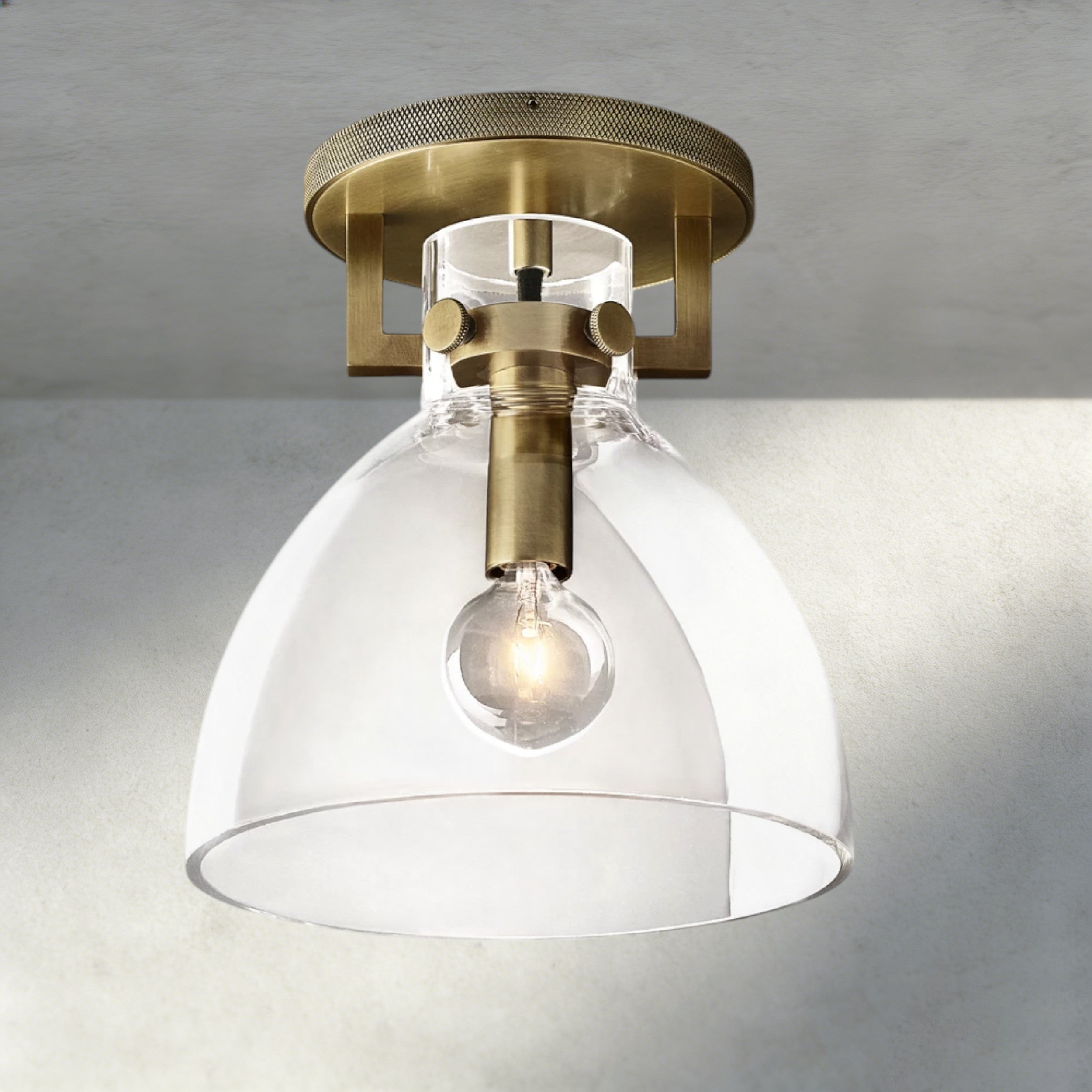Machinist Glass Cloche Flushmount