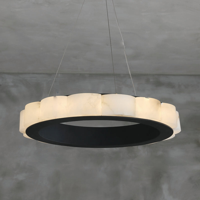Avalon Moden Alabaster Round Chandelier