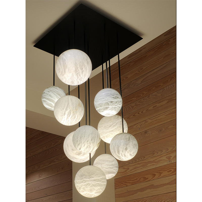 Alabaster Sphere Group Pendant Chandelier,Multi Pendant Light