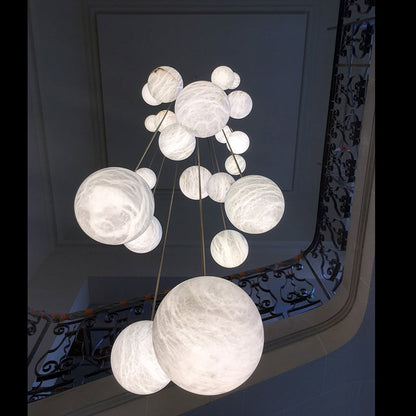 Alabaster Sphere Group Pendant Chandelier,Multi Pendant Light