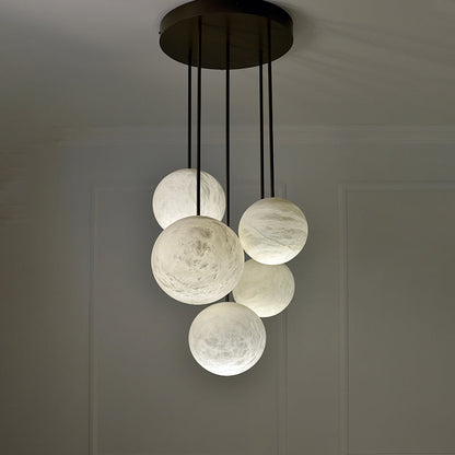 Alabaster Sphere Group Pendant Chandelier,Multi Pendant Light
