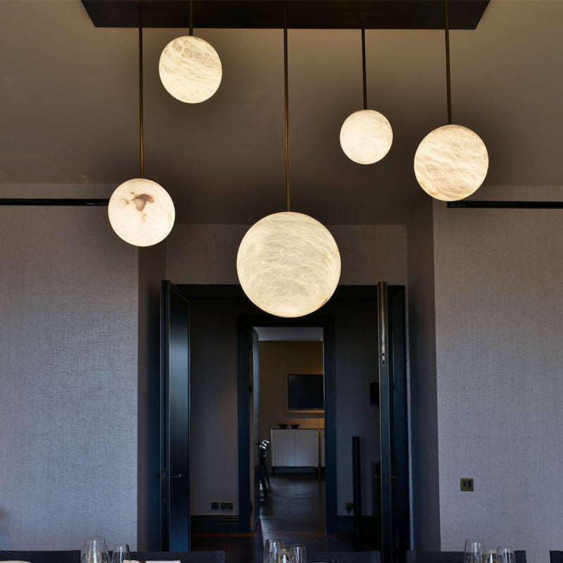 Alabaster Sphere Group Pendant Chandelier,Multi Pendant Light