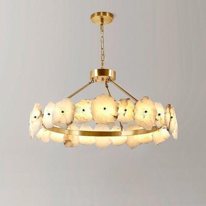 Natural Alabaster Modern Round Chandelier