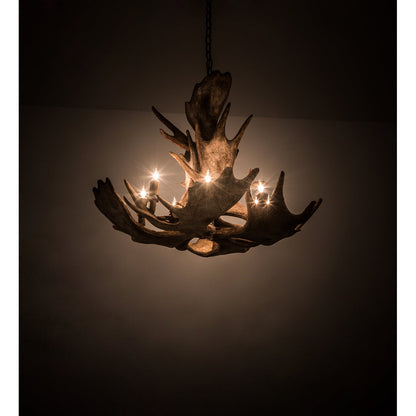 Rustic Lodge 10 - Light Chandelier 33"W