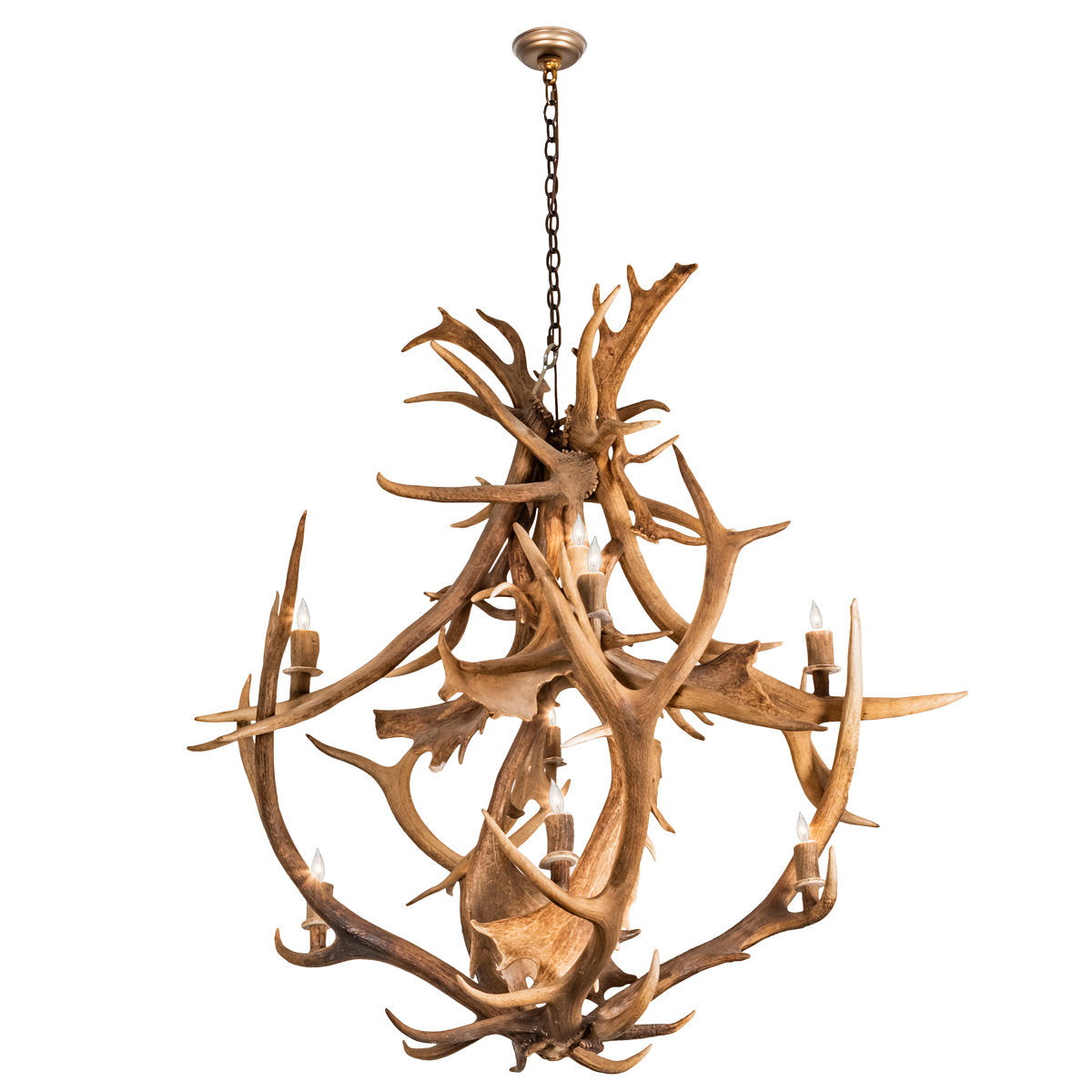 Rustic Lodge 10 - Light Chandelier 55"W