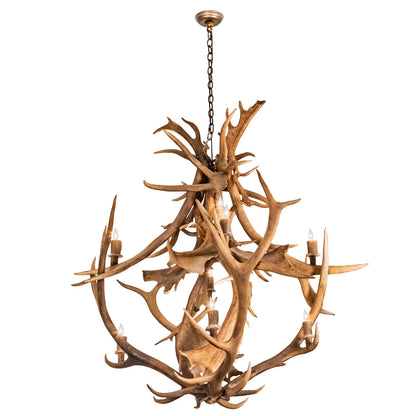 Rustic Lodge 10 - Light Chandelier 55"W