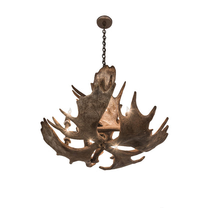 Rustic Lodge 10 - Light Chandelier 33"W