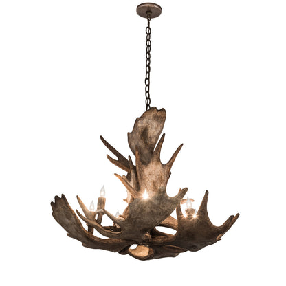 Rustic Lodge 10 - Light Chandelier 33"W