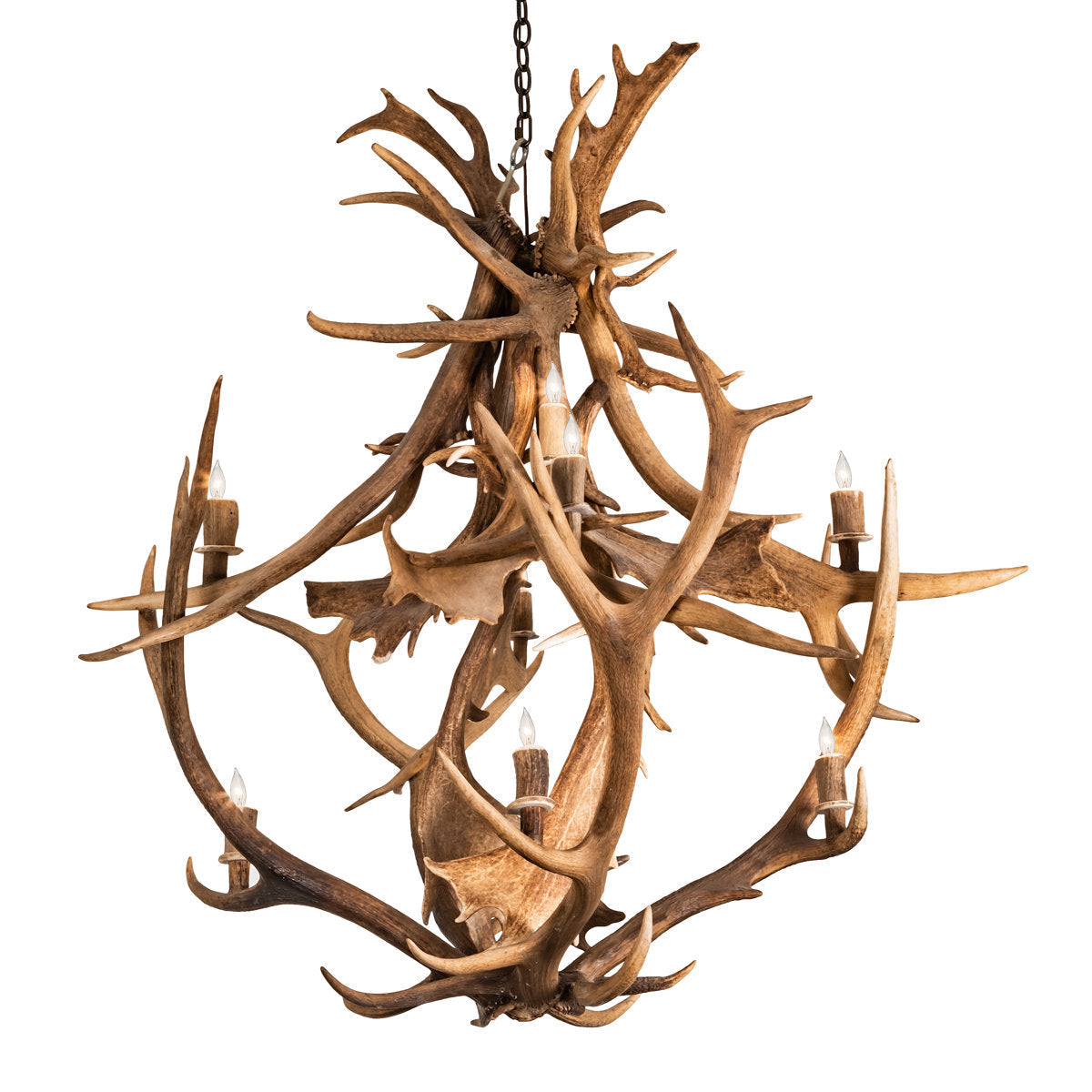 Rustic Lodge 10 - Light Chandelier 55"W