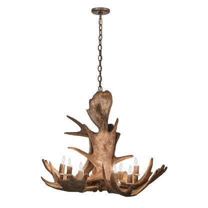 Rustic Lodge 10 - Light Chandelier 33"W