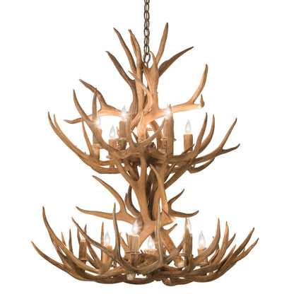 Rustic Lodge 12 - Light Chandelier 34"W