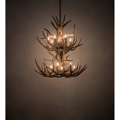 Rustic Lodge 12 - Light Chandelier 34"W