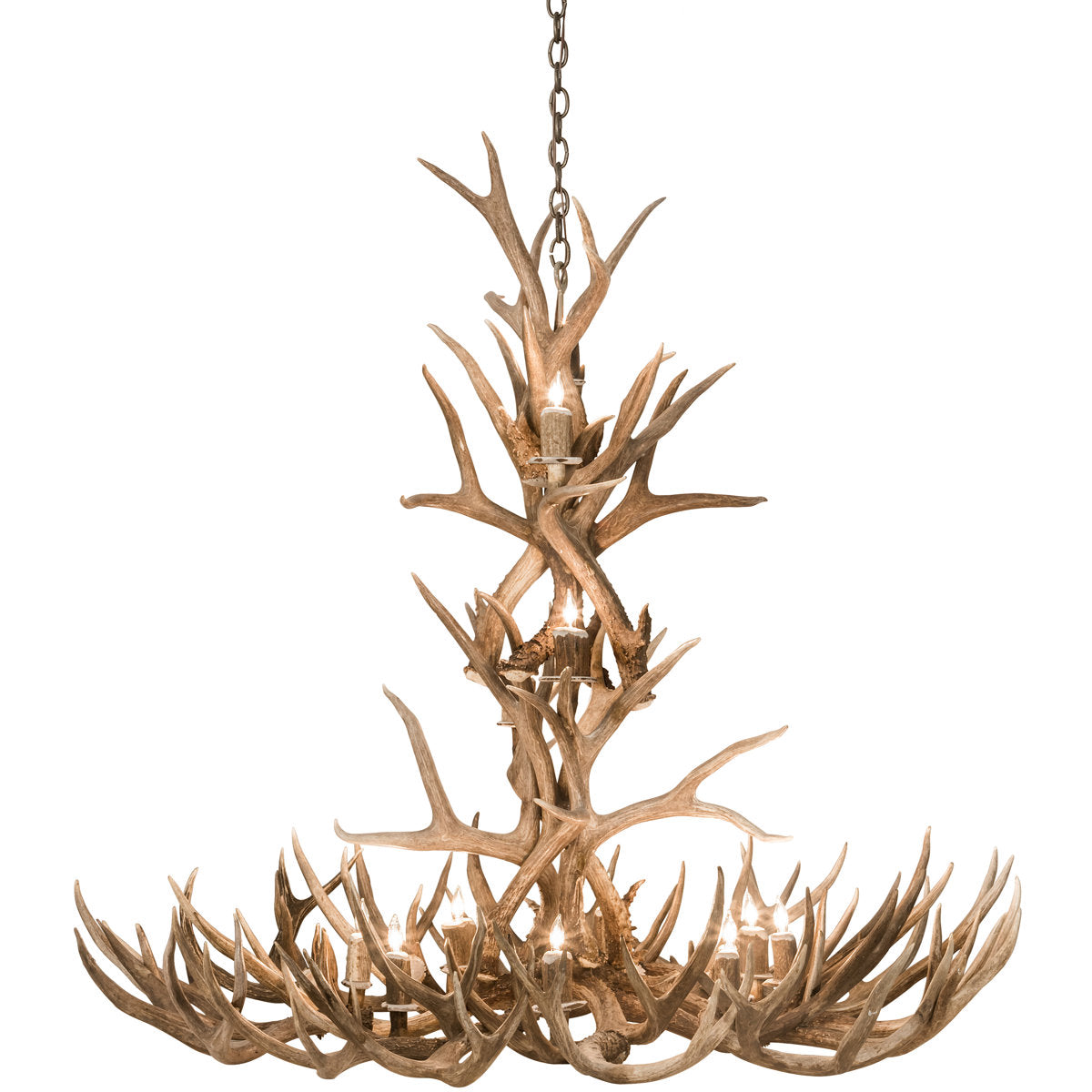 Rustic Lodge 12 - Light Chandelier 52"W
