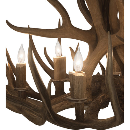Rustic Lodge 12 - Light Chandelier 34"W