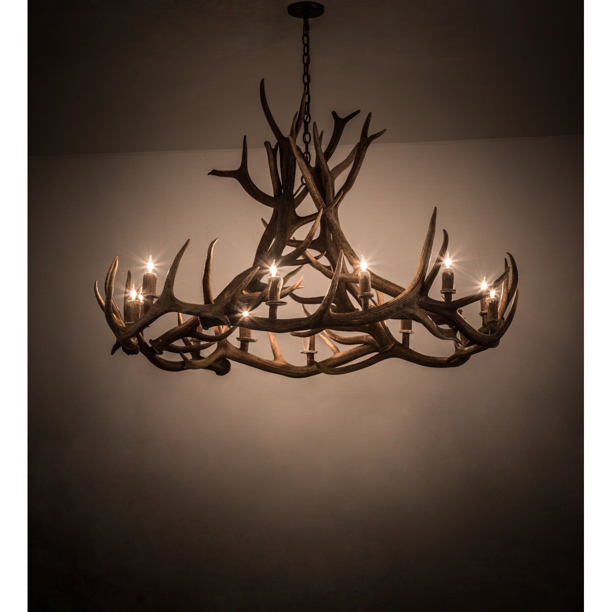 Rustic Lodge 12 - Light Chandelier 56"W