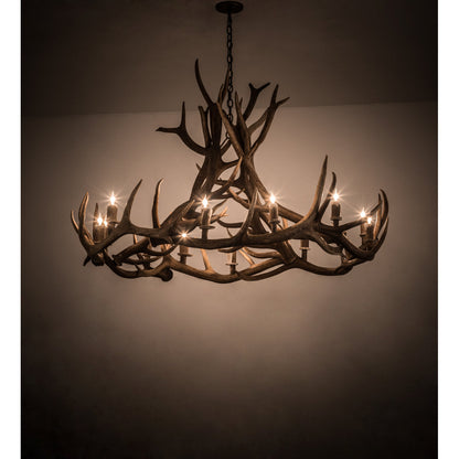 Rustic Lodge 12 - Light Chandelier 56"W