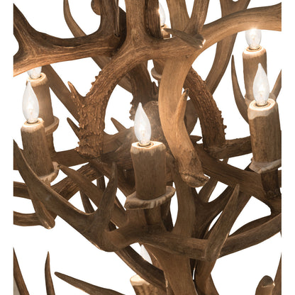 Rustic Lodge 12 - Light Chandelier 34"W
