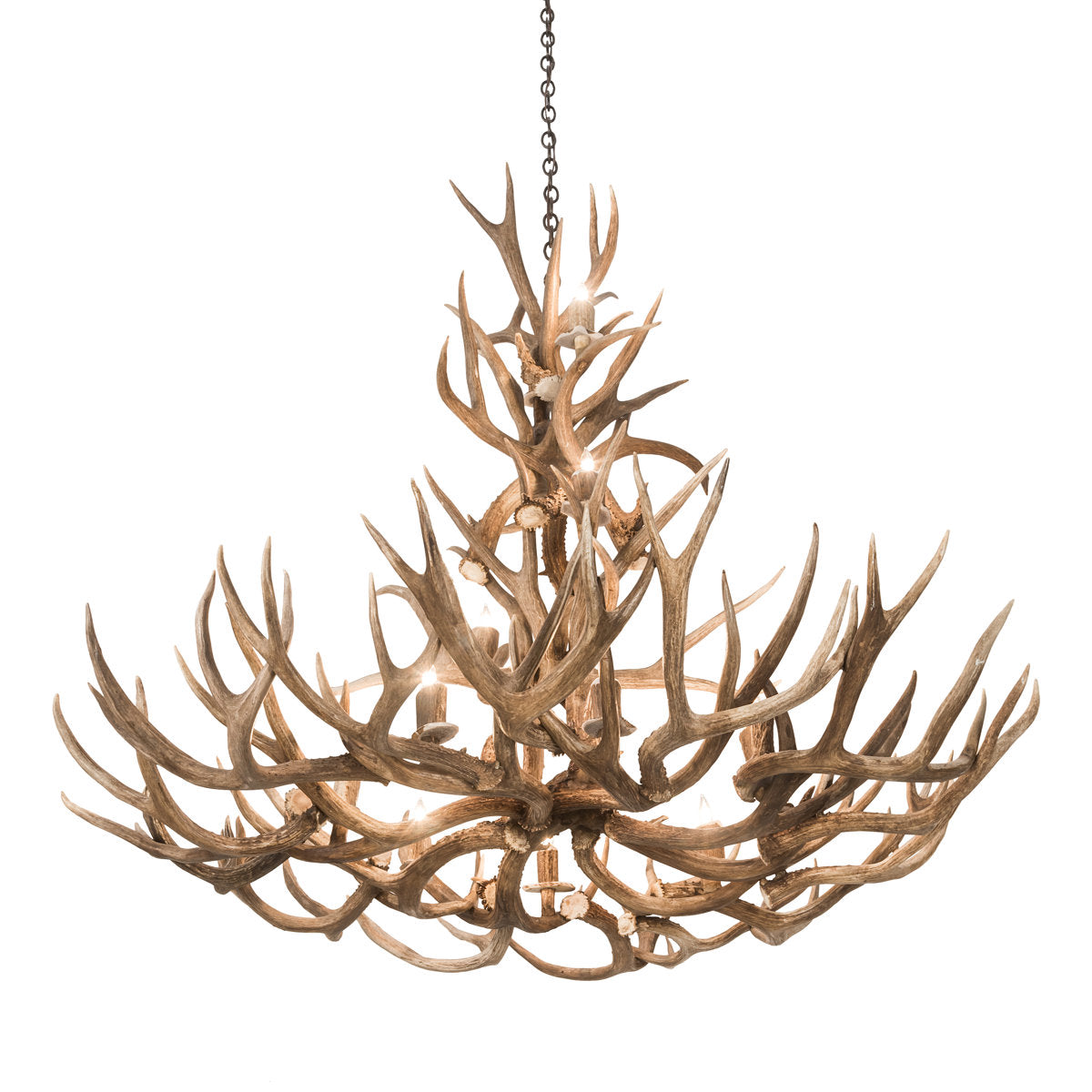 Rustic Lodge 12 - Light Chandelier 52"W
