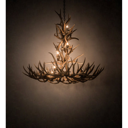 Rustic Lodge 12 - Light Chandelier 52"W