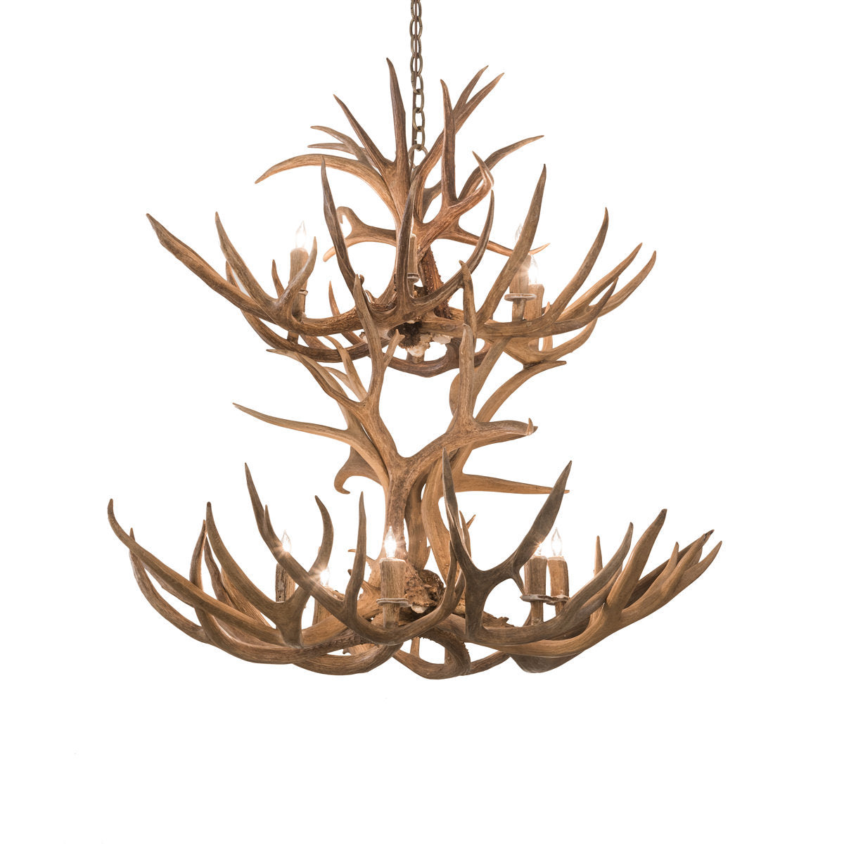 Rustic Lodge 12 - Light Chandelier 42"W