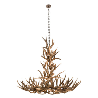 Rustic Lodge 12 - Light Chandelier 52"W
