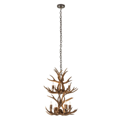 Rustic Lodge 6 - Light Chandelier 20"W