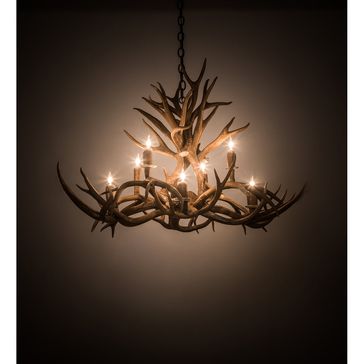 Rustic Lodge 8 - Light Chandelier 28"W