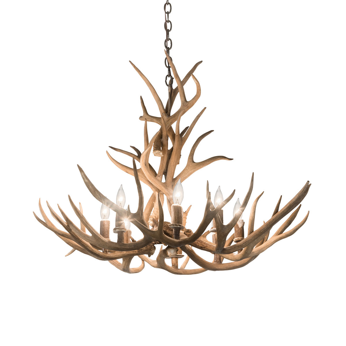 Rustic Lodge 8 - Light Chandelier 32"W