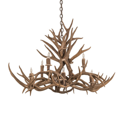 Rustic Lodge 8 - Light Chandelier 28"W