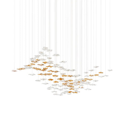 Sand sea Square Glass Spiral Chandelier