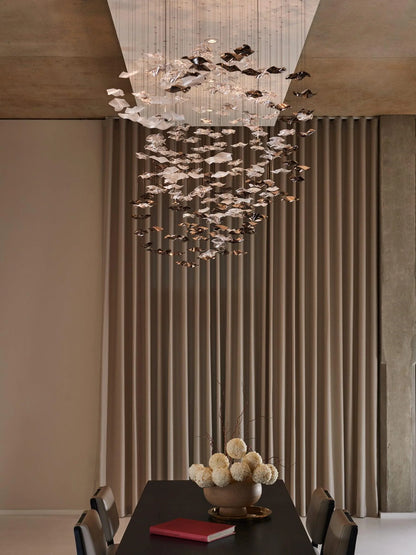 Sand sea Square Glass Spiral Chandelier