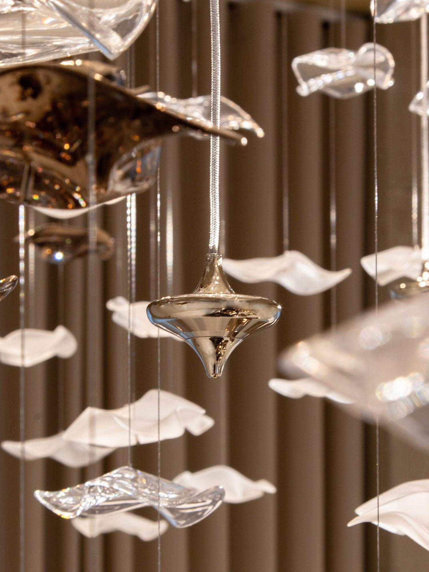 Sand sea Square Glass Spiral Chandelier