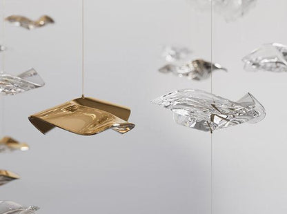 Sand sea Square Glass Spiral Chandelier