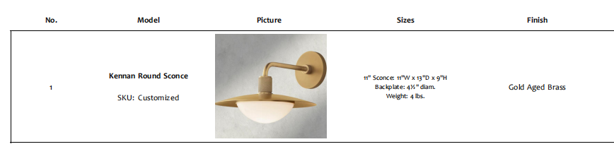 Kennan Round Sconce 11"