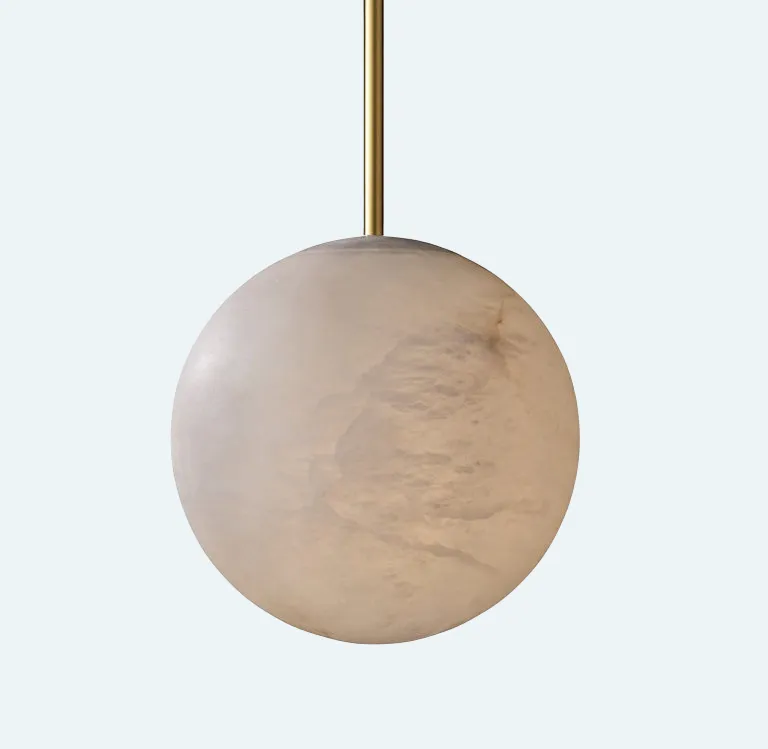 Theseus Alabaster Modern Ball Pendant Light