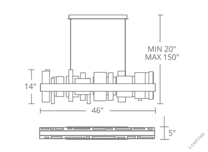 Alabaster Acropolis 46in LED Linear Chandelier