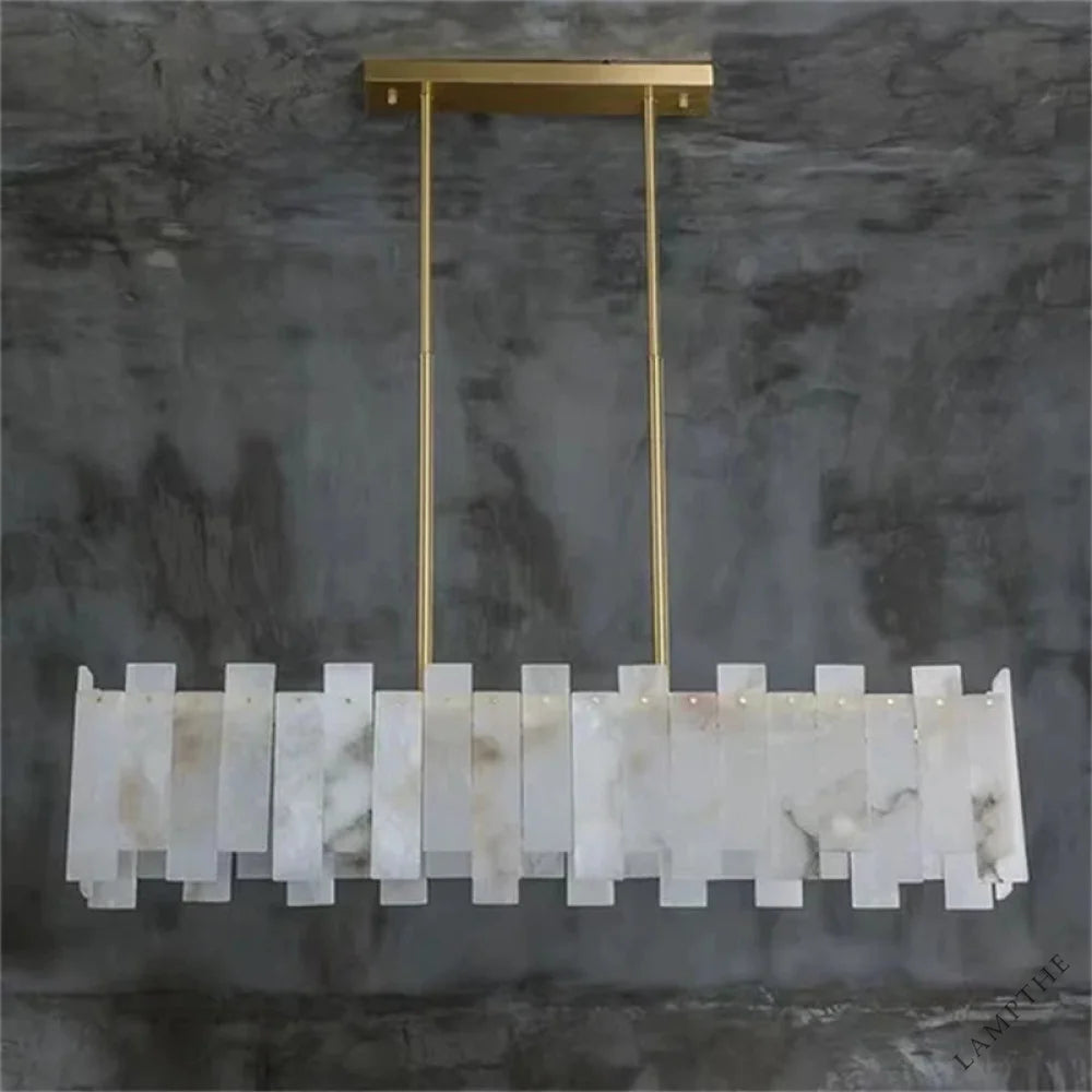 Alabaster Acropolis Modern Linear Chandelier