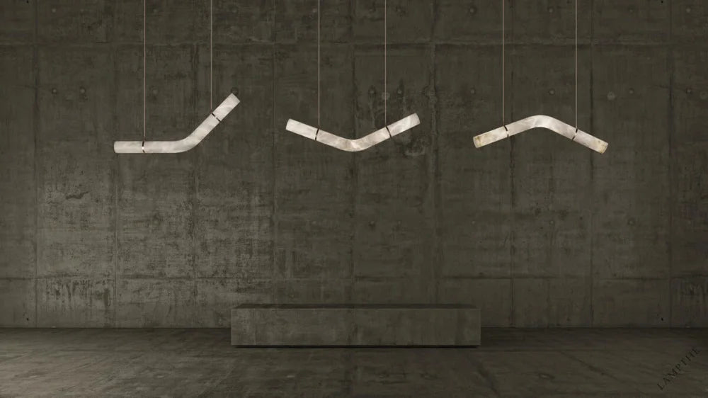 Alabaster Bent Tube Chandelier B