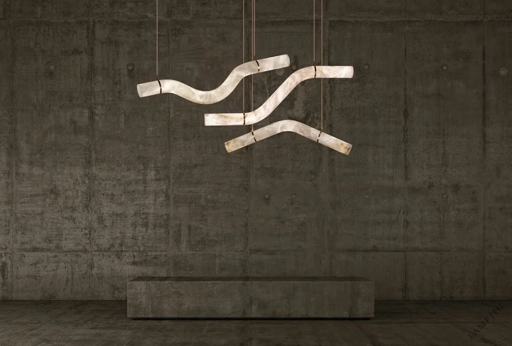 Alabaster Bent Tube Chandelier B