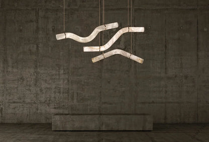 Alabaster Bent Tube Chandelier B