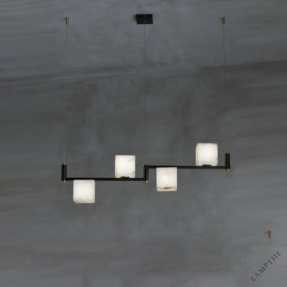 Alabaster Cubic Island Chandelier