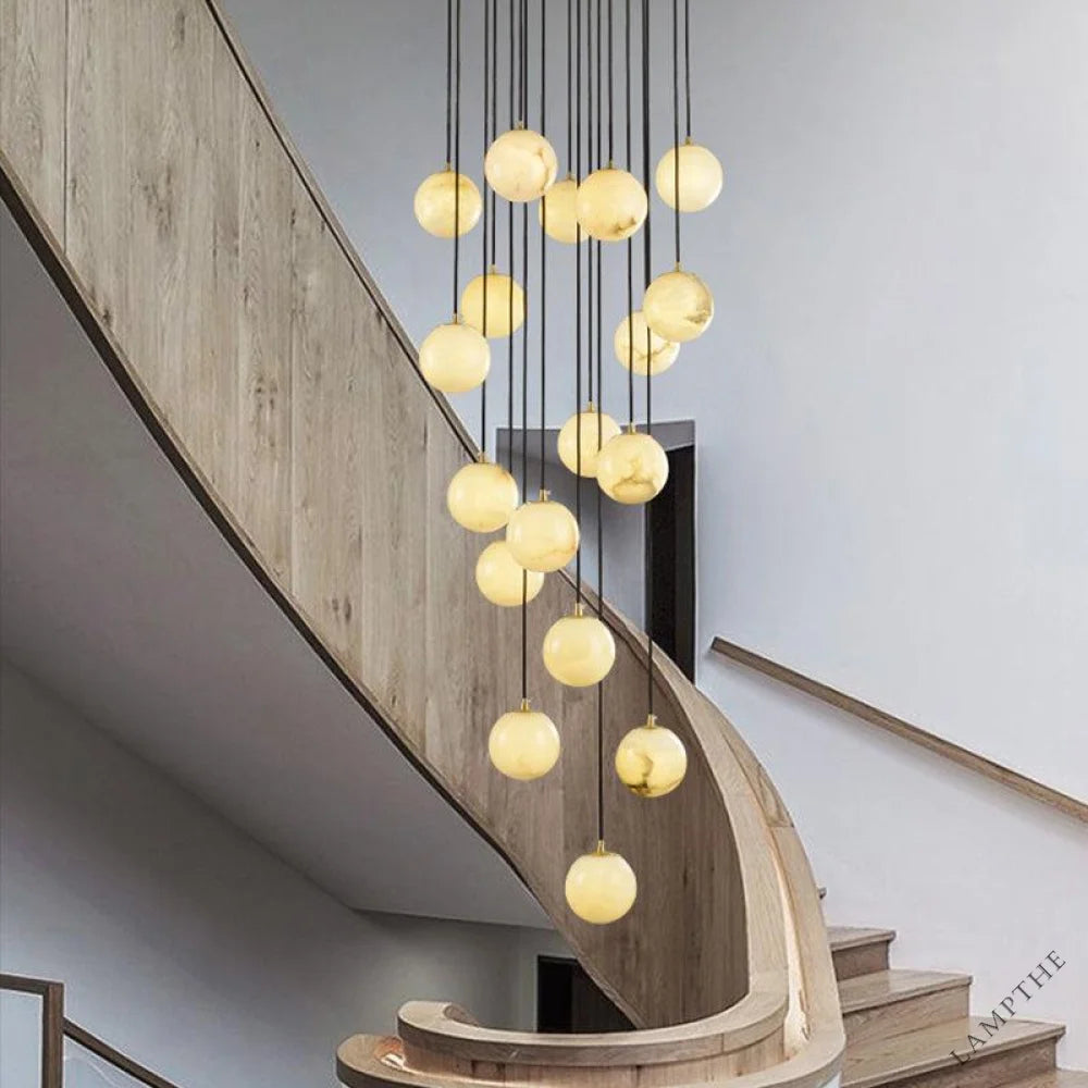 Alabaster Earth Art Chandelier